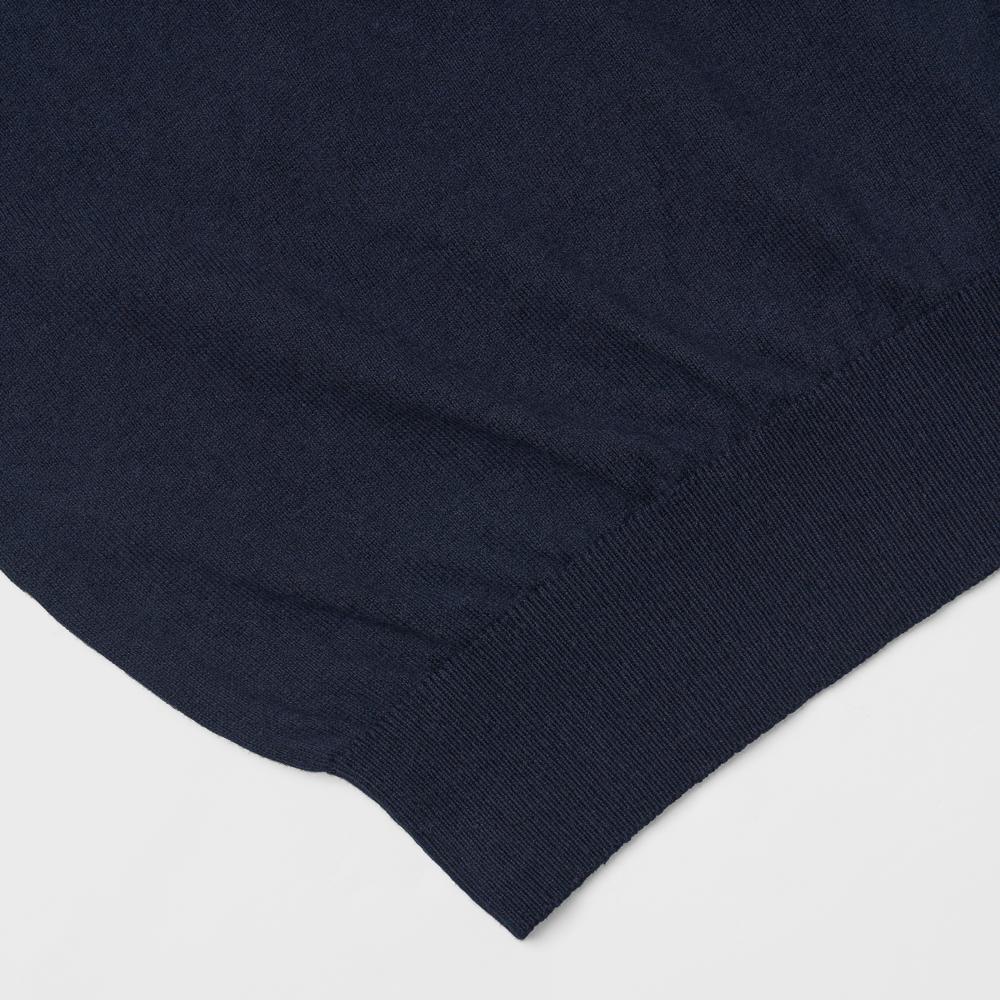 VERNO 24Ss Essential Open Collar Knit Navy