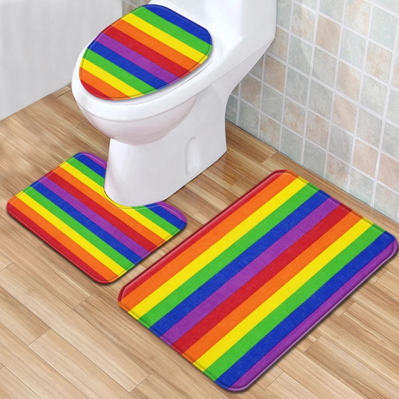 Creative Toilet Three-Piece Floor Mat Bathroom Three-Piece Carpet Doormat