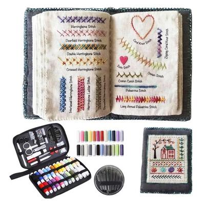 Embroidery Stitch Book Kit DIY Embroidery Stitch Book Starter Stitch Guide Book Embroidery Crafting Set for Beginners And Craft Lovers