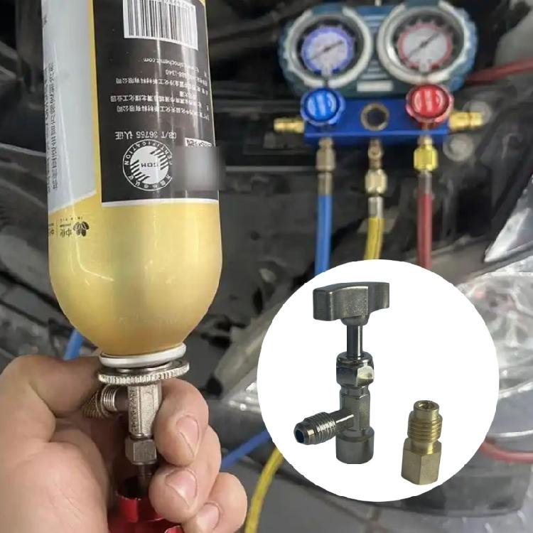 Sicherer R134A Klimaanlagen-Kältemittel Dosenöffner Tankadapter Geeignet für das Nachfüllen von Fahrzeug-Klimaanlagen