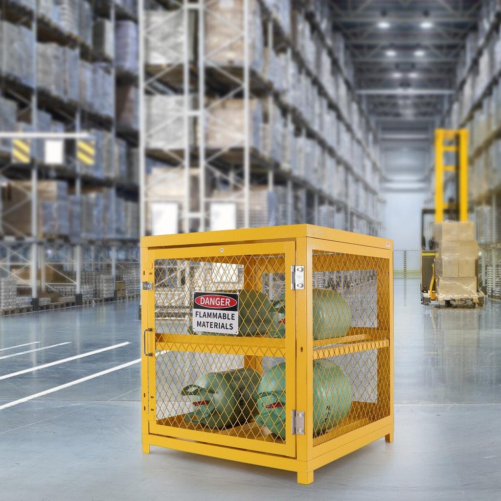 Horizontal Cylinder Storage Cabinet 4x33lb Capacity Propane Storage Cage