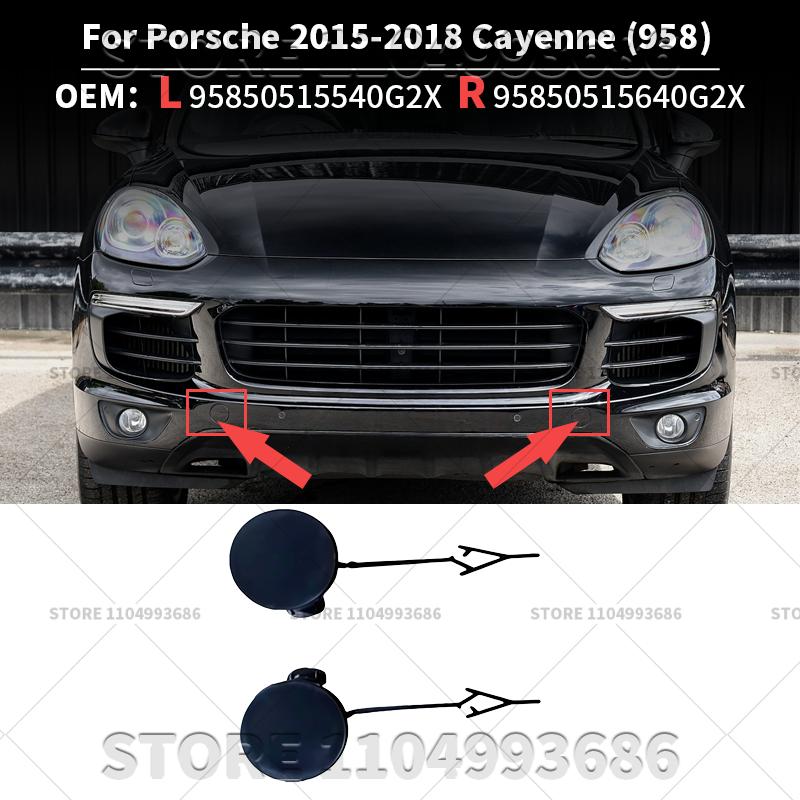 For 2015 2016 2017 2018 Porsche Cayenne (958) L&R Front Tow Hook Cover OEM 95850515540G2X 95850515640G2X 95850515540 95850515640