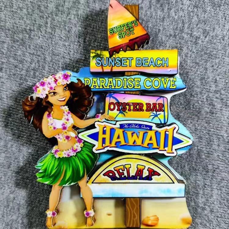 USA Refrigerator Magnet Souvenir - Statue of Liberty, NYC, LA, SF, Hawaii, Boston