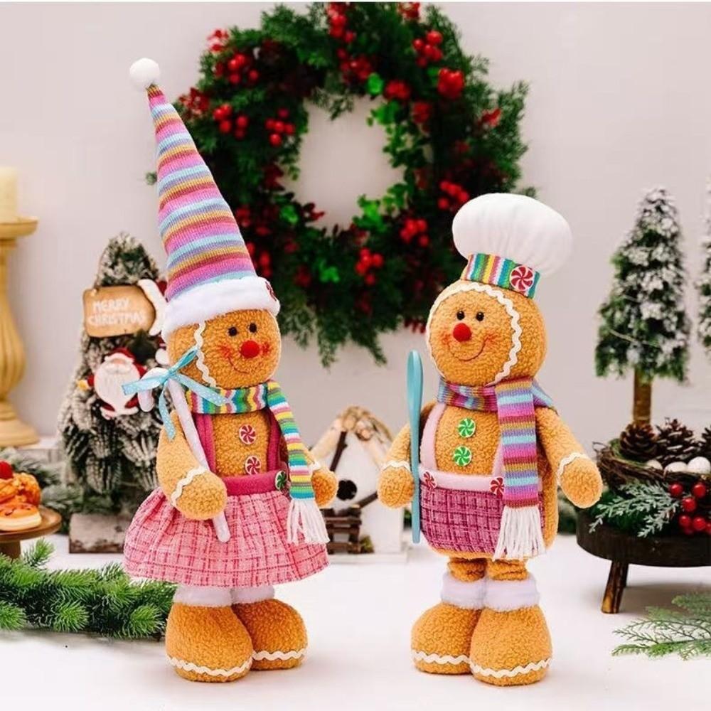 Plush Material Gingerbread Man Plush Ornament Biscuit Man Christmas Decor  Window Display