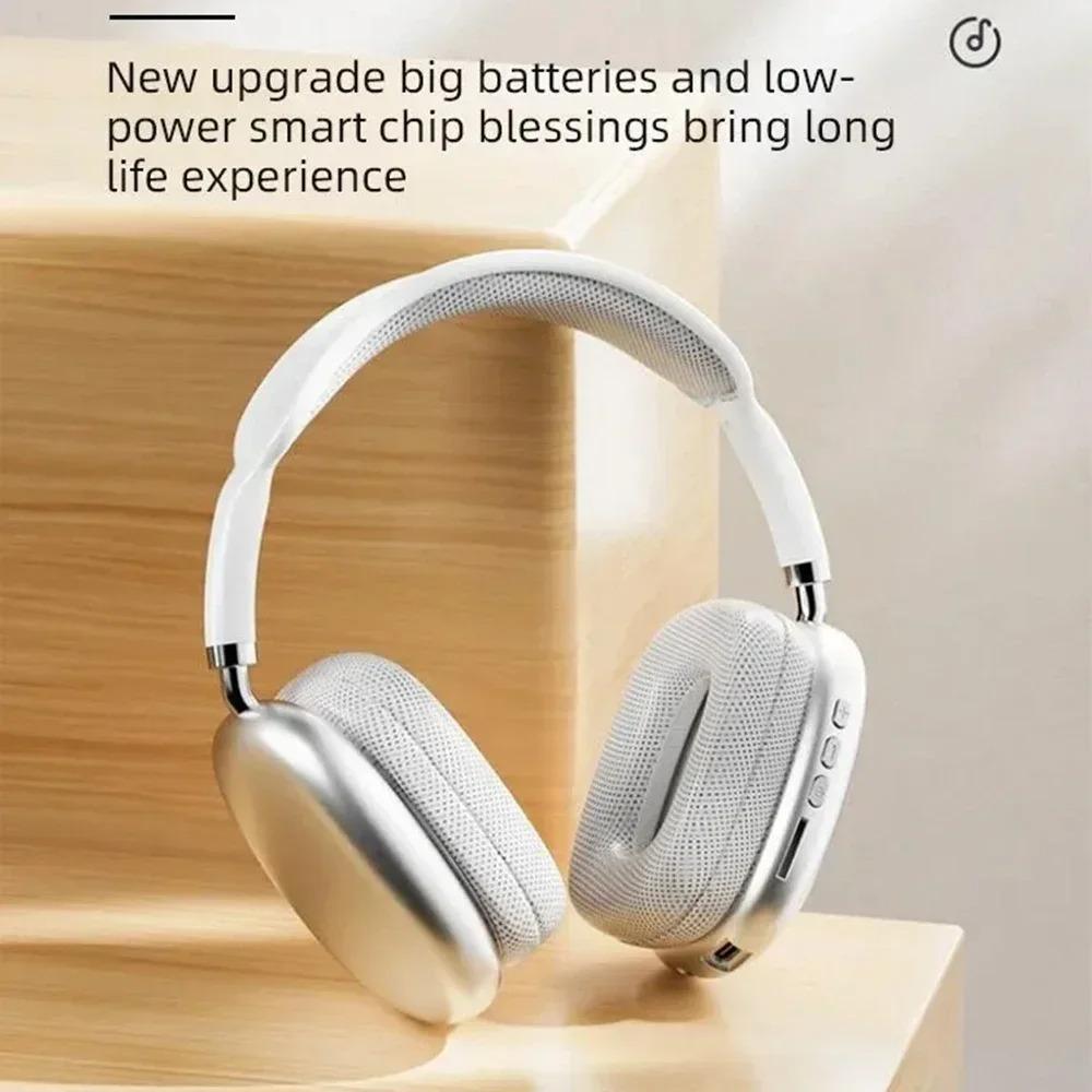 Cuffie Wireless con Comodo Cotone per la Testa HiFi Stereo Musica HD Cancellazione del Rumore Cuffie con Microfono Auricolari Per Tutti gli Smartphone