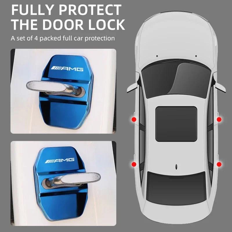 Pegatina para Coche Accesorios para Coche Funda para Cerradura de Puerta de Coche Para Mercedes Benz AMG W203 W206 W220 W205 W211 W212 W201 Decoración Automática St