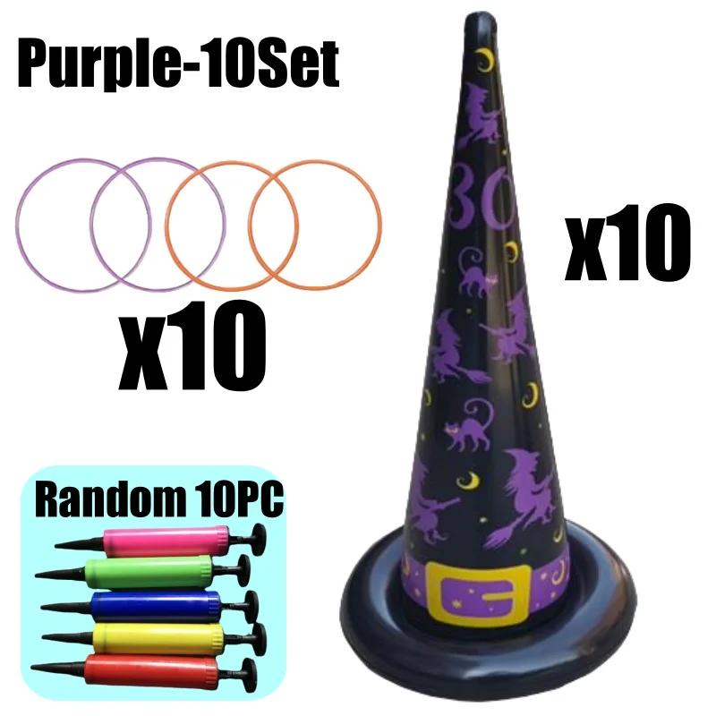 Halloween Games Inflatable Witch Hat Ring Toss Game Halloween Inflatable Ring Toss Game Halloween Indoor Outdoor Family Game