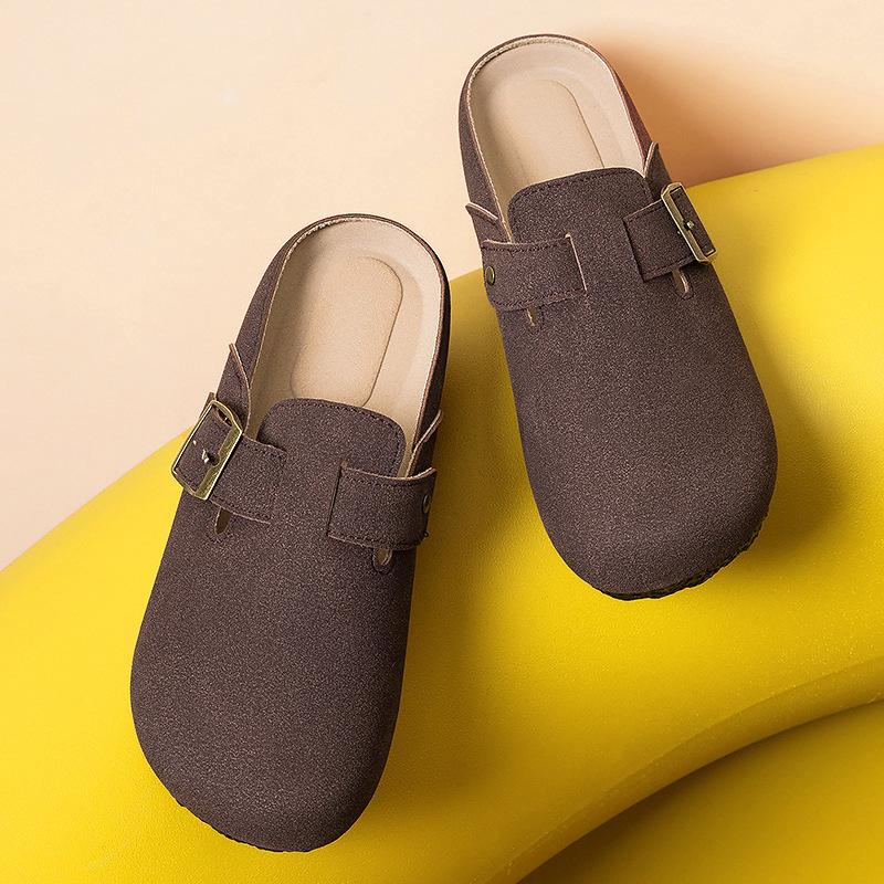 Fashion Slippers Outdoor Semi-Baotou Slippers Women's Classic Women's Casual Sandals Indoor PU Flat Home Shoes