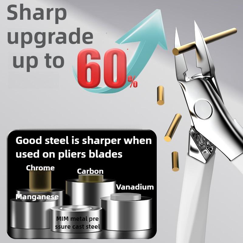 Stainless Steel Nail Clipper Set Sharp Durable Non Slip Grip for Thick Toenail Fingernail Trimmin