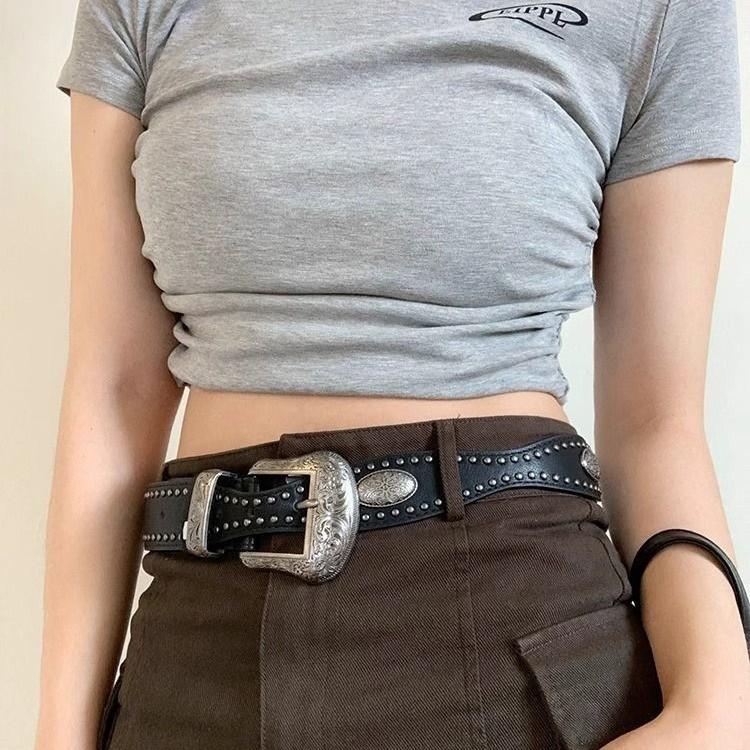 Metallgürtel im Punk-Stil mit Nieten für modische Damen Sommer-Accessoire