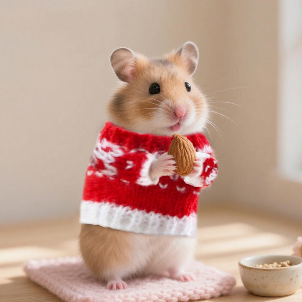 Maglioncino Lavorato a Maglia per Piccoli Animali Outfit Festivo Invernale per Criceti e Piccoli Roditori Vestiti Morbidi Comodi per Animali Piccoli