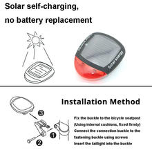 LED Solarbetriebenes Fahrradrücklicht Radfahren Sicherheit Rückleuchte Nachtfahrwarnung Rücklichter Power Bike Rückleuchte