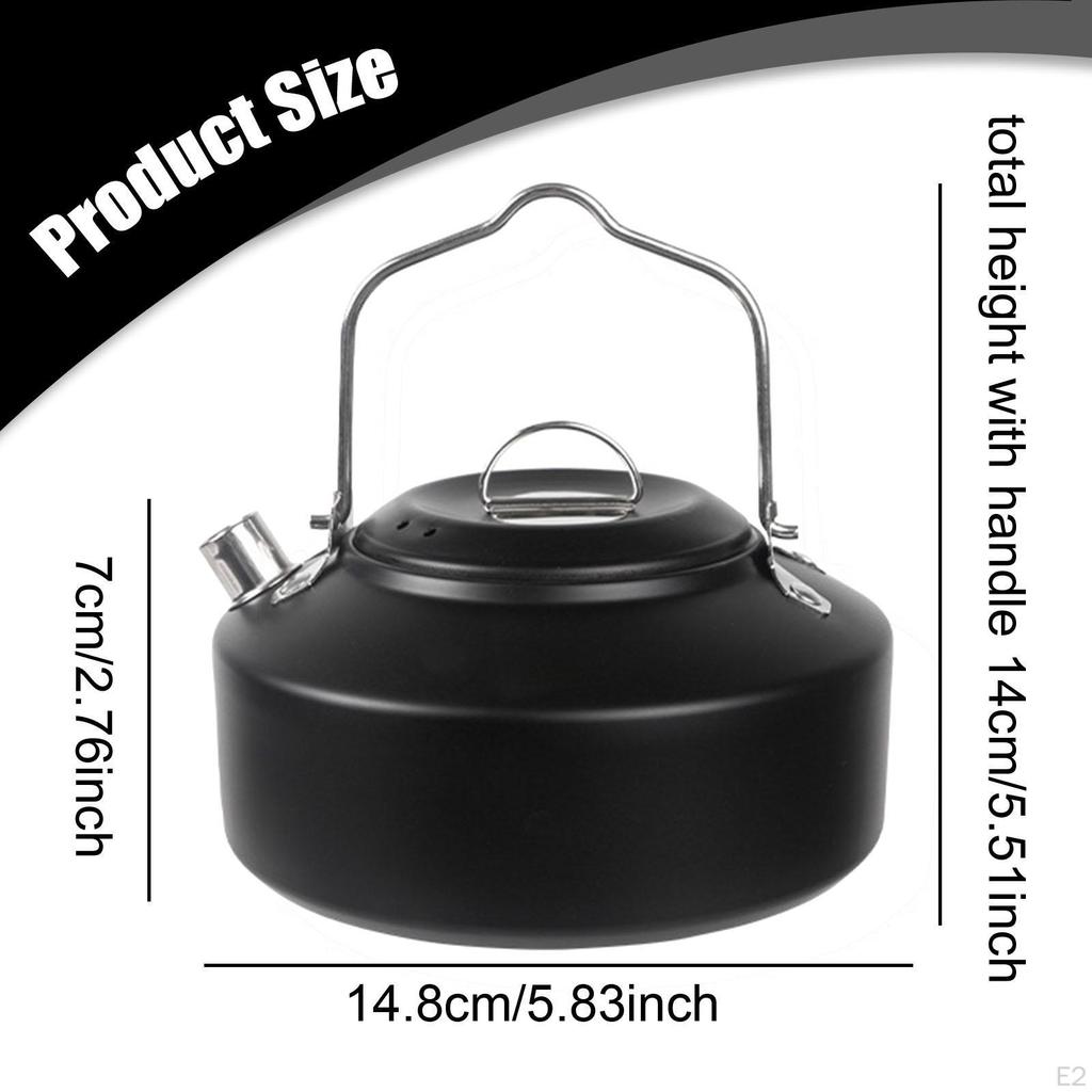 Outdoor Camping Kettle with Handle Lightweight Fast Heating Multipurpose 1L Water Boiler Teapot for