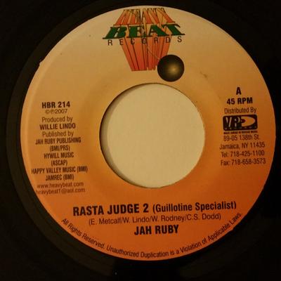 7inch Record JAH RUBY - Rasta Judge 2 (Guillotine Specialis HBR214 Heavy Beat 2007 Jamaica Reggae, Ska & Dub Used