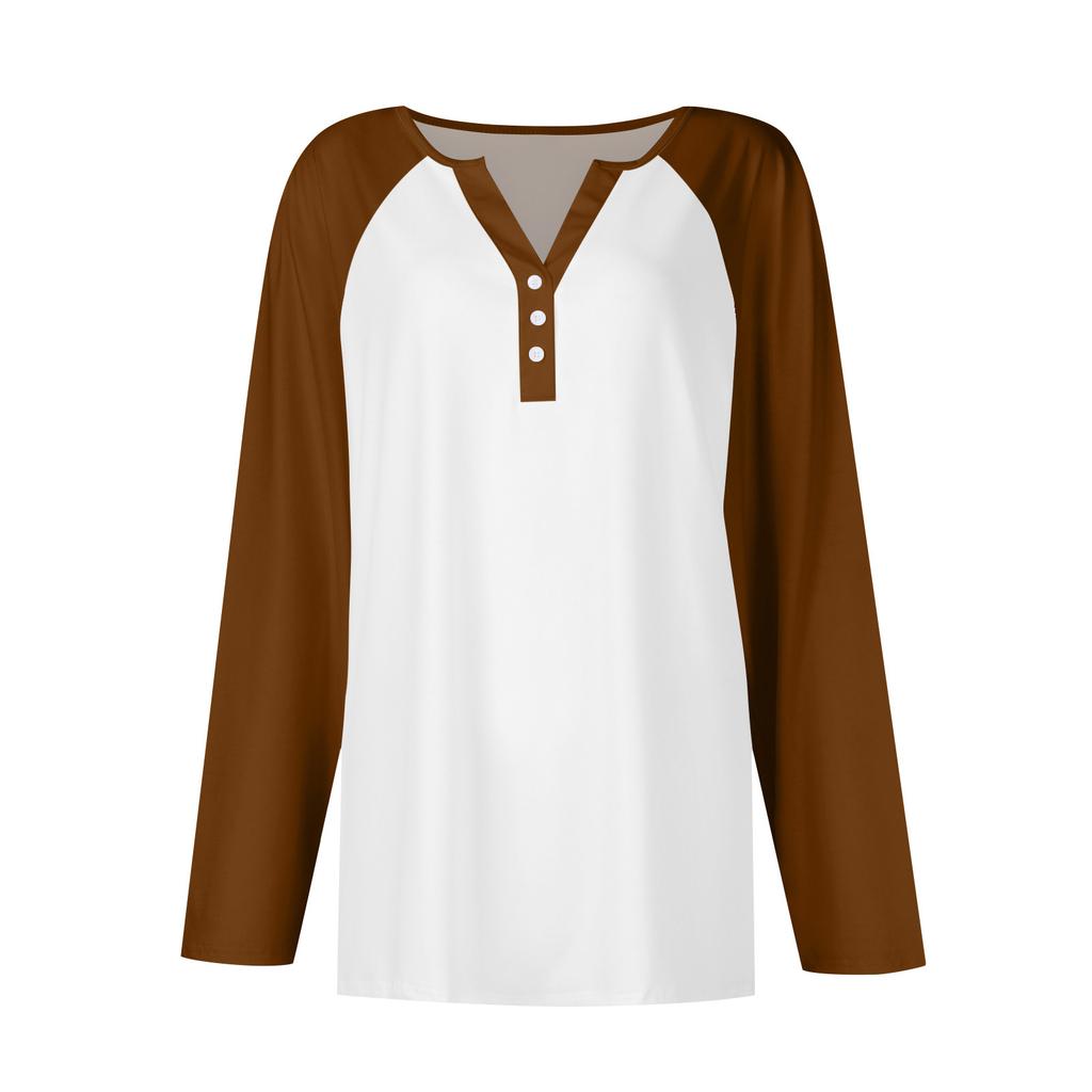 Women's T Shirt Tee Button Floral Print Long Sleeve Daily Weekend Fashion Basic V-Neck Regular Top