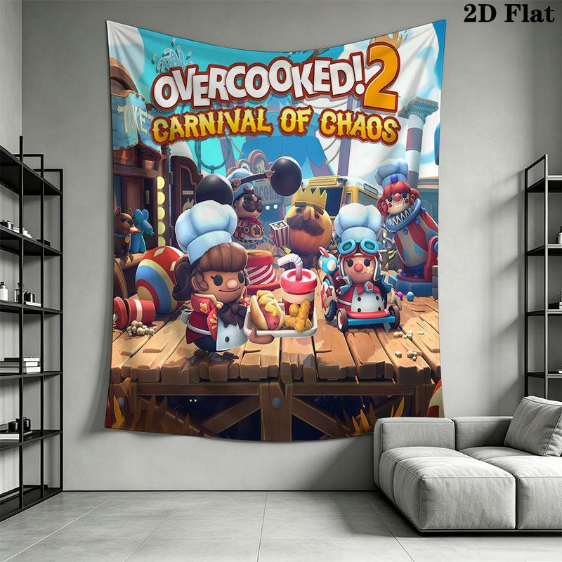Overcooked poster Wall Hanging Printed Fabric Blanket Decorative Tapestries for Bedroom Living Room Home Decor