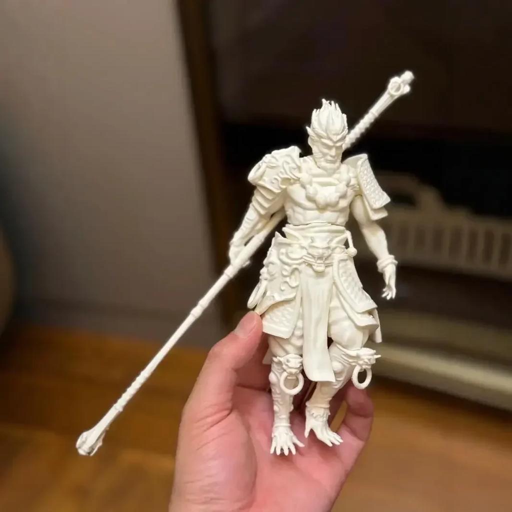 3D Printed Fire Monkey Wang Statue Sun Wukong Chinese Mythology Character Gift Doll Carving Statuette DIY Home Decoration