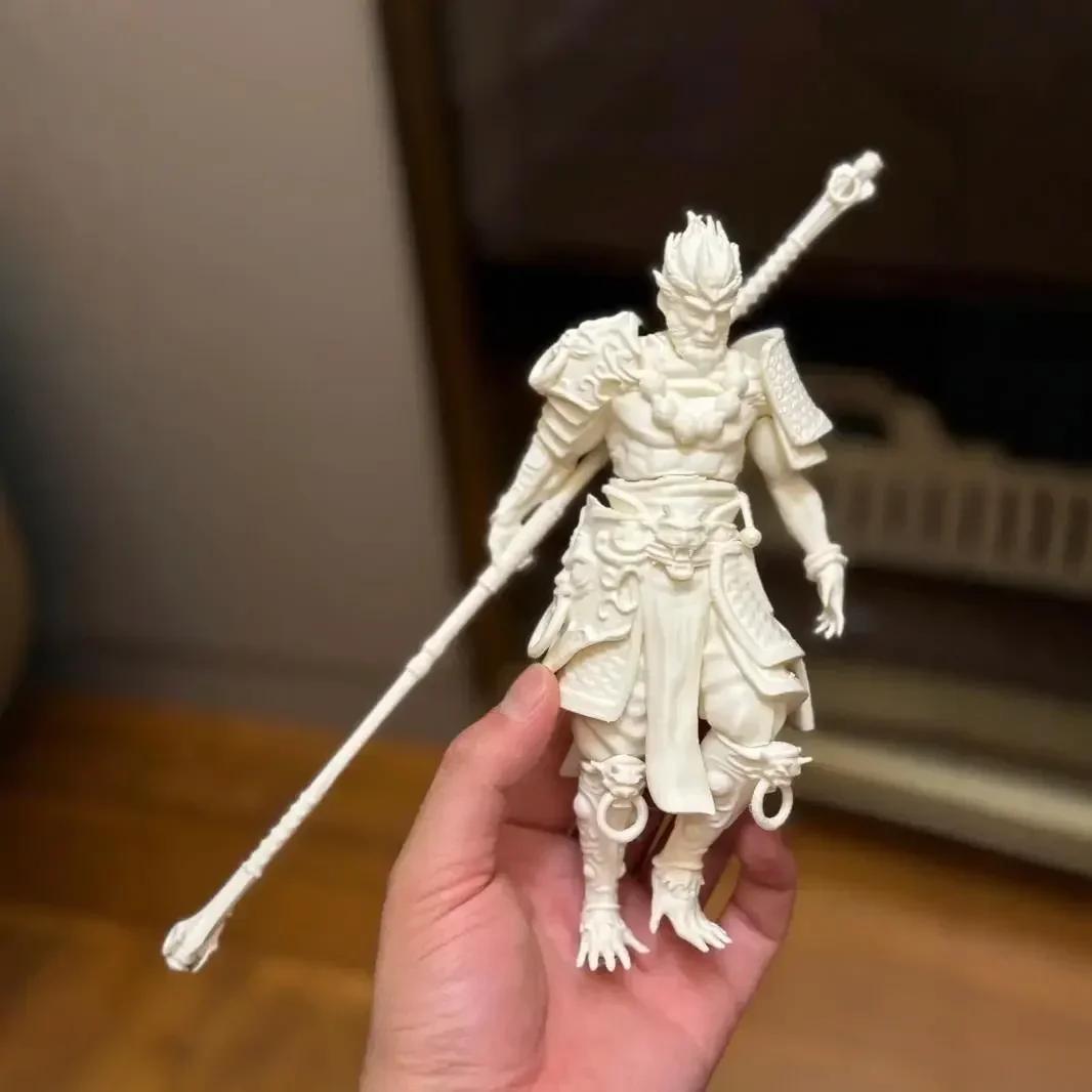 3D Printed Fire Monkey Wang Statue Sun Wukong Chinese Mythology Character Gift Doll Carving Statuette DIY Home Decoration