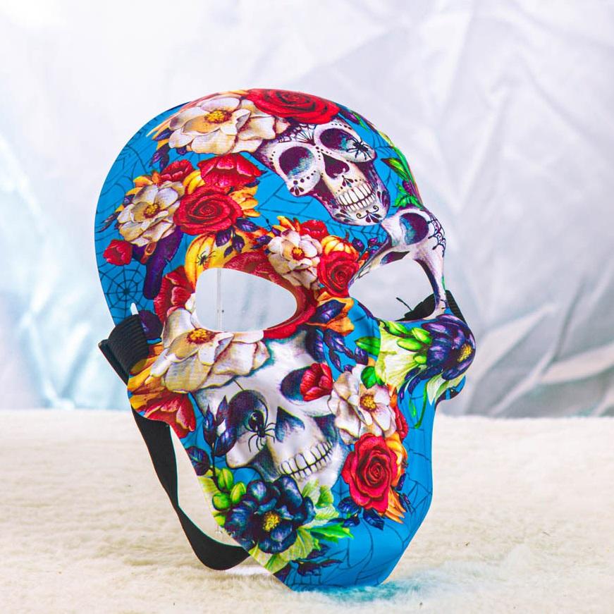 Day of the Dead Mask Mexican Printed Face Mask Halloween Grimace Skull Bar Catwalk Performance Props Carnival Dance Decoration Atmosphere Mask