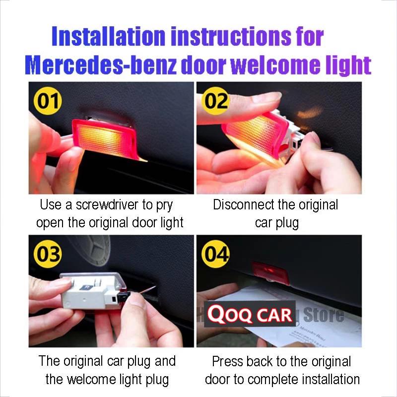 For Mercedes Benz C S Class EQS EQE SUV GLC W254 W223 W206 HD Led Car Door Logo Welcome Shadow Light Laser Projector Ghost lamp SK6