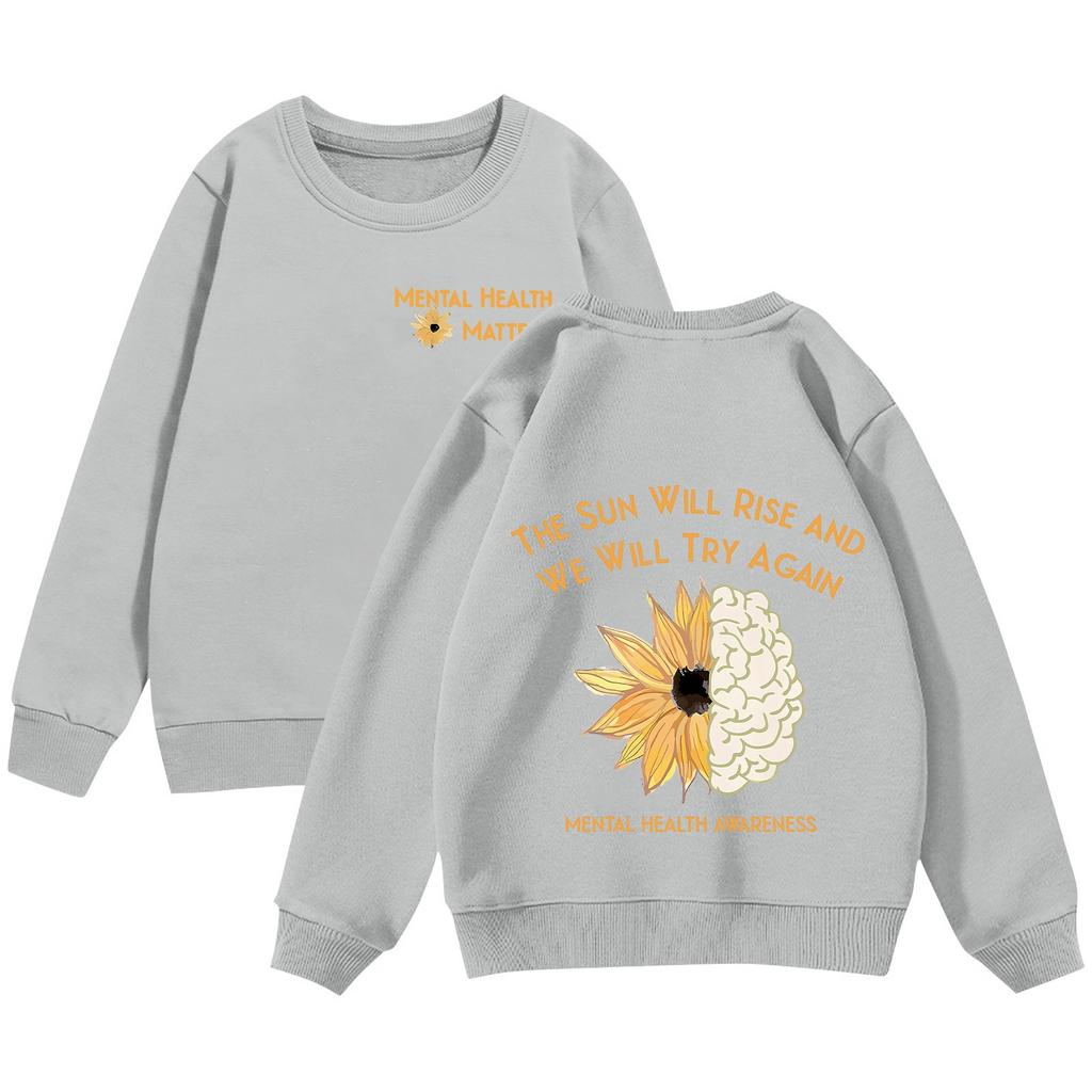 Children's Pullover Sweatshirt Long Sleeve Casual Round Neck Comfortable Loose Lightweight Pullover
