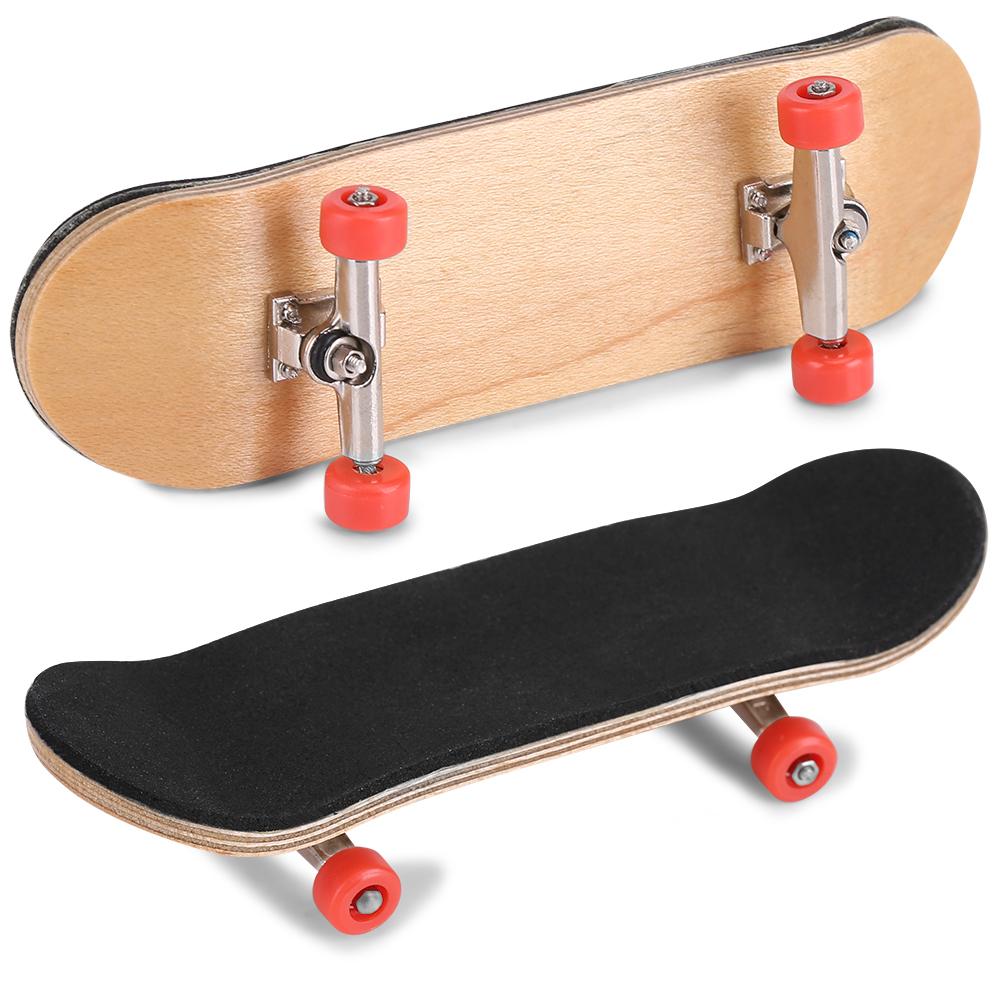 1Pc Maple Wooden Alloy Fingerboard Finger Skateboards With Box Reduce Pressure Kids Gifts