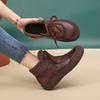 Large Size High-top Short Boots for Women's Autumn and Winter New Retro Simple Drawstring Lace Flanged Thick-soled Short Boots