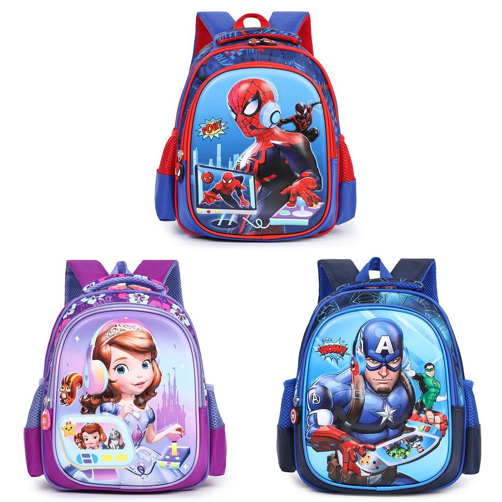 Spider Man Unicorn Elsa Kuromi Hello Kitty School Backpack With Lightweight Nylon And Air Cushion Straps For Preschool Children