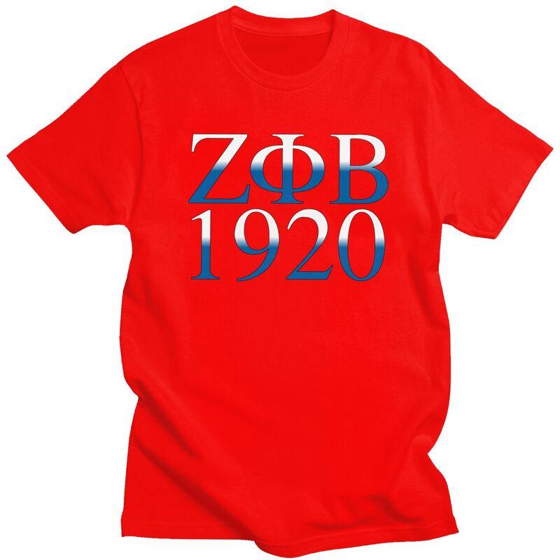 Мужская футболка Zeta Phi Beta на заказ 100% хлопок Модные футболки Свободный крой Одежда S