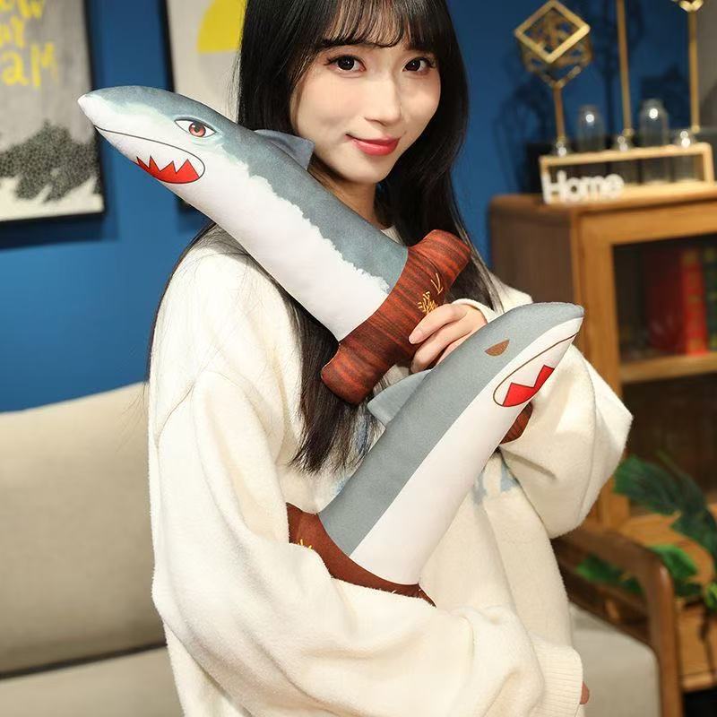 New Product Shark Sword Shark Dagger Funny Homophonic Doll Cute PlushToys For Girls Pillow Children's Sword Toys 45CM