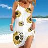 Women's Beach Dress Mini Dress  Sunflower Print  Print Casual Modern Dress Sleeveless Loose Fit Outdoor Daily Summer