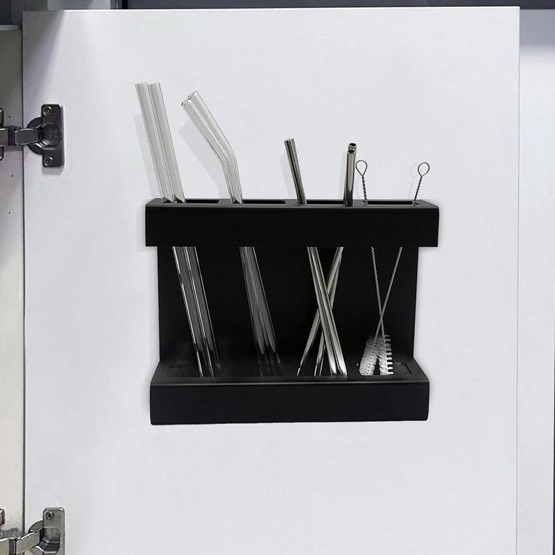Straw Organizer for Cabinet Straw Kitchen Dispenser with Draining Chopstick Organization storage Rack for Home Hotel