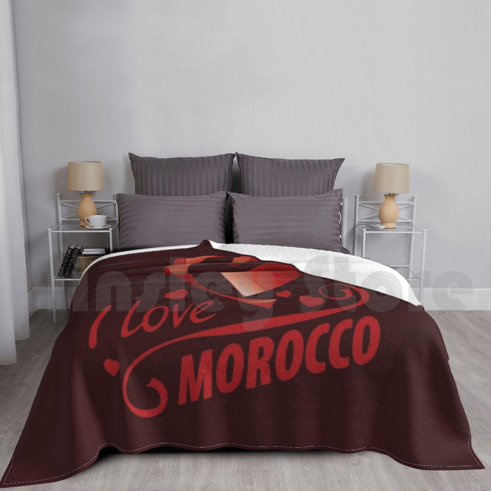 I Love Morocco Flag Blanket Fashion Custom Kasbah Keep Calm Kingdom Kingdom Of Morocco Kingdom Of Morocco Atlas Size: 75*100cm, Weight: 230 GSM