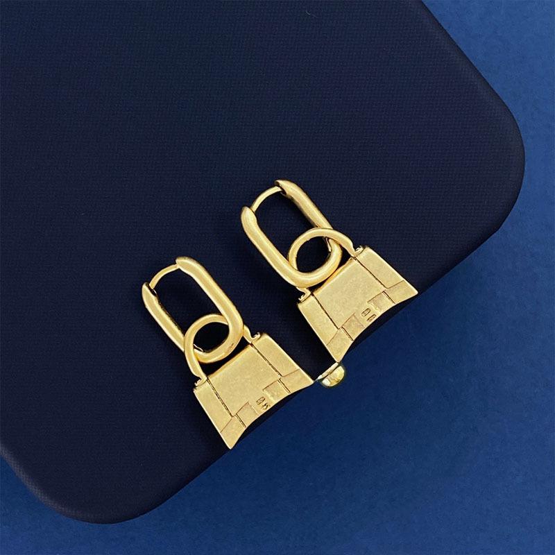 

Ретро-стиль медные B-образные трехмерные серьги-мешки модные индивидуальные панк-уличные украшения для ушей