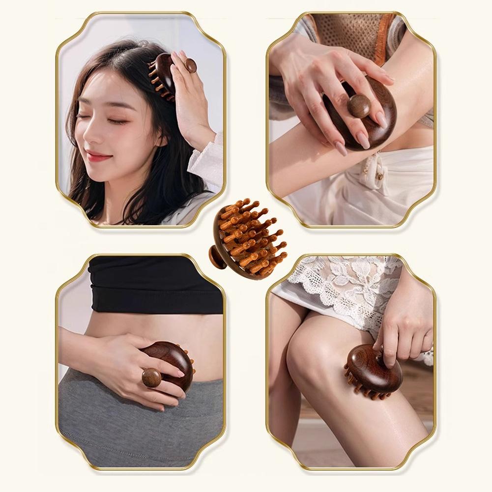 Multi-Functional Sandalwood Scalp Massage Comb Therapy Massage Comb Head Hair Comb Body Beautify Massage Care Comb
