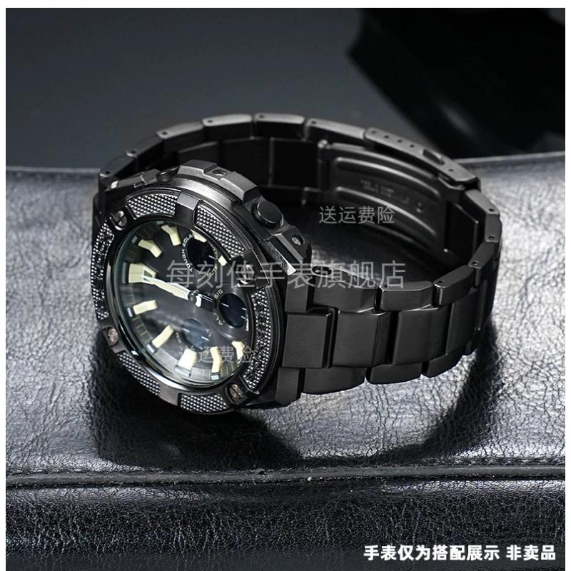 Dla Casio G-SHOCK Stalowe Serce Metalowa Bransoleta Zegarkowa GST-W300G 400G S130 GST-B100 GST-210 Solidny pasek do zegarka ze stali nierdzewnej Akcesoria
