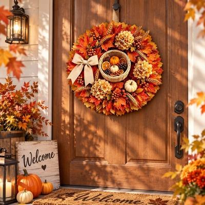 2D Flat Print Fall Halloween Decorative Sign Rustic Harvest Hanging Sign  Indoor Wall