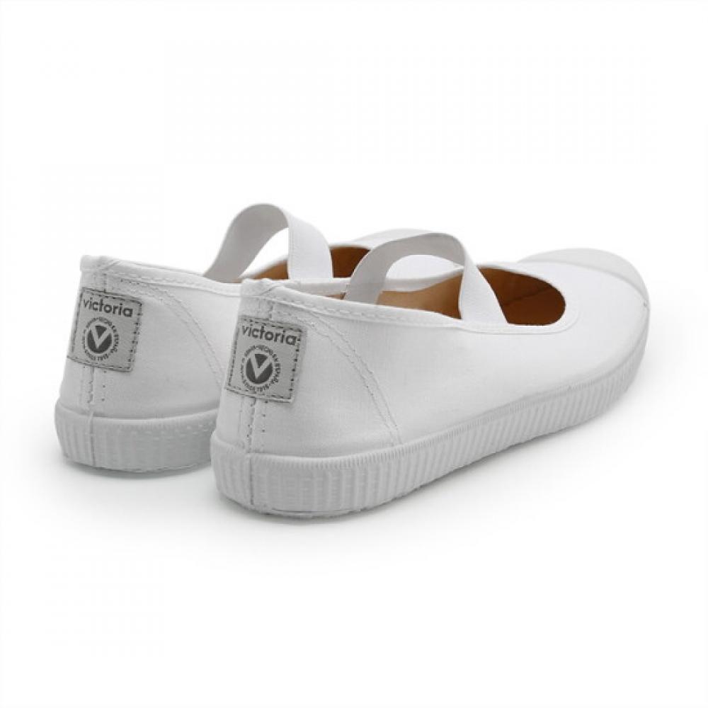Victoria Shoes Konnichiwa Bonjour Cotton Elastico Flat Blanco 1168922 Blanco