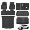 LUCKEASY Floor Mats for New Tesla Model Y 5seats Launch 2025+ Juniper TPE Cargo Liner Trunk Mats Backrest Pad Protection Black
