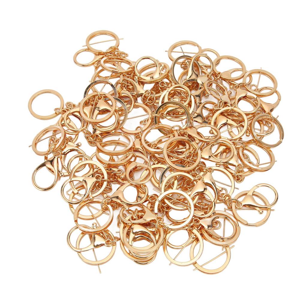 50pcs Link Clasp Keychain Hook Accessory Golden Extension Link Lobster Clasp for Car Key