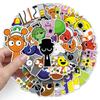 50-Pack Waterproof Cartoon Music Rhythm Stickers for Phones & Notebooks