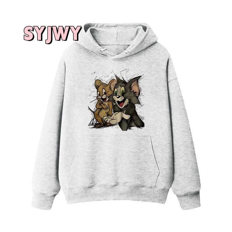

Tom and Jerry Graphic Printed Hoodies Men Women Couple s Unisex Sweatshirt Street Oversized Y2k Fleece Warm Female Male Clothing L