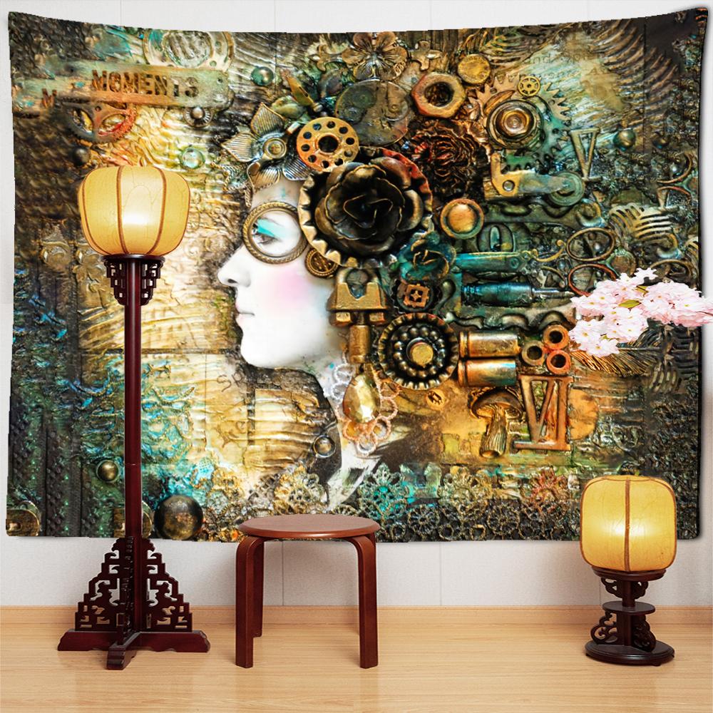 

Фигура Резьба Живопись Гобелен Настенный декор Психоделическое Колдовство Тапиз Хиппи Общежитие Искусство Домашний декор 230x180cm