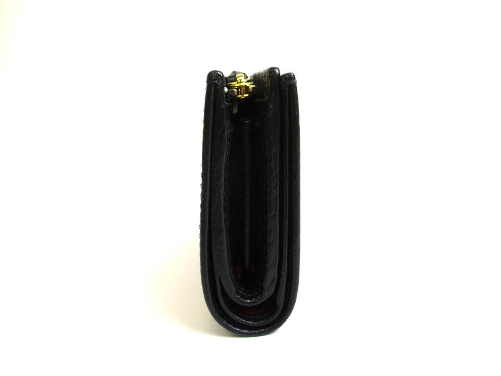 Authentic GUCCI Double G Black Red Leather Bifold Wallet Compact Wallet #b089  Open box