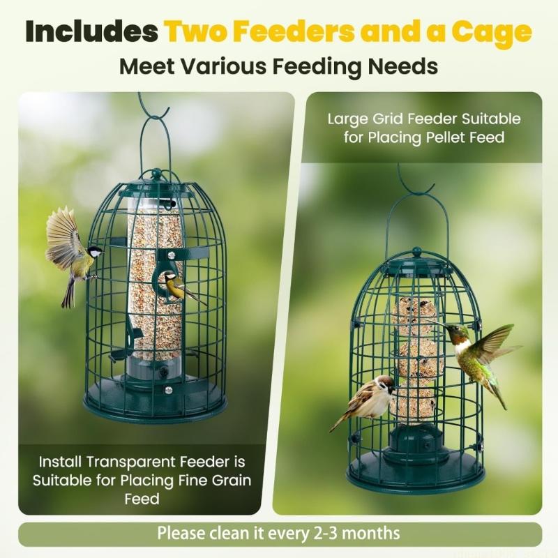 QX2E Weather Resistant Iron Wild Bird Feeding Station Prevents Wildlife From Accessing