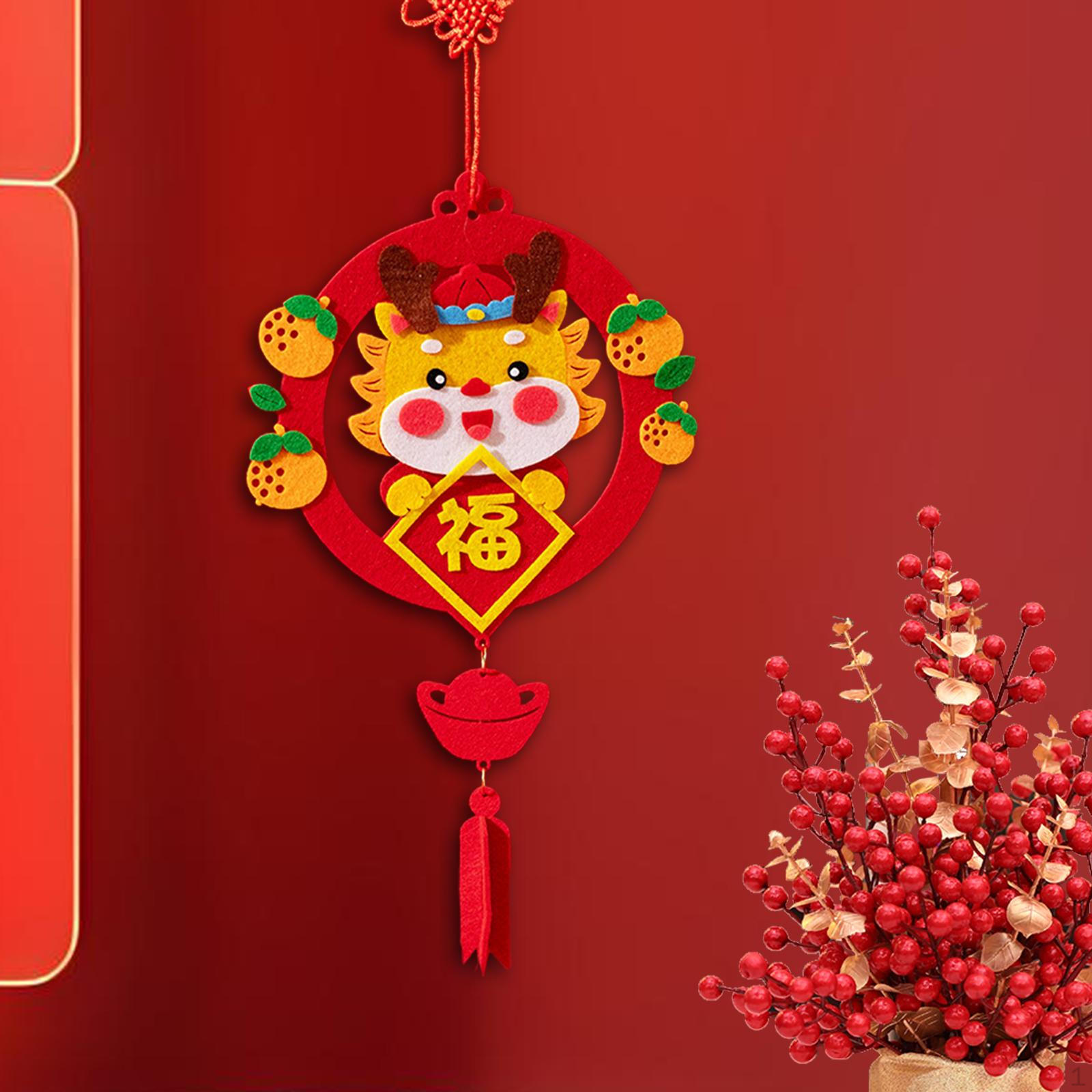 

Chinese Knot Dragon Pendant DIY Material Package Year Decor Spring Festival for Style A