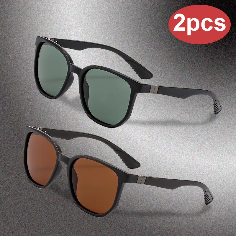 Motorcycle Classics Glasses 2Pack Square Sunglasses Polarized Driving Glasses Windproof Moto Goggles Riding Shield Sport Gear