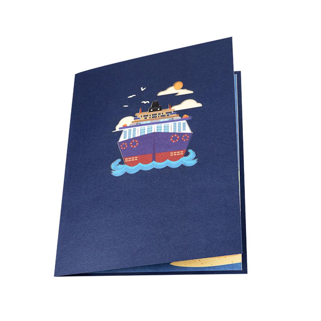 3D Deep Sea Cruise Ship PopUp Card with Envelope 3D Holiday Greeting Card Blank Note Stocking Present for Friend Holiday