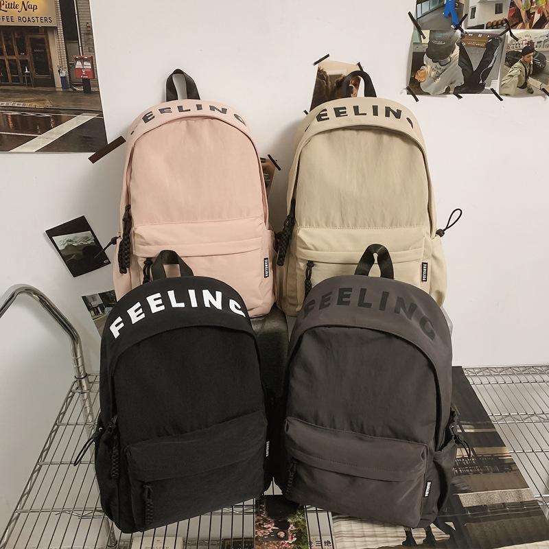 Schoolbag Backpack Men's Japanese Simple Large Capacity New Korean Version Travel Backpack Women's Casual Trend College Student School Bag
