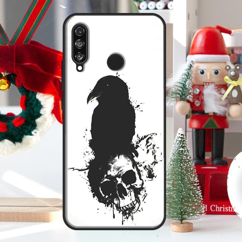 Crow Raven Dark Skull For Huawei Nova 7i 8i 11i 12i 12s Y73 Y70 Y90 Y60 Y72 Y61 Y91 9 10 SE P30 Pro P40 Lite Case